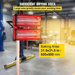 Lampada a infrarossi da 2000W per polimerizzazione vernici, asciugatrice a onde corte per carrozzeria auto, supporto per asciugatura vernici auto - Product Image 4