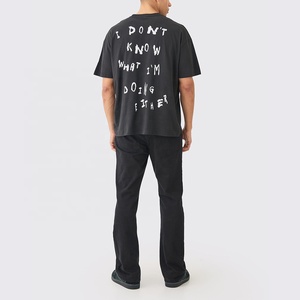 Nouveau T-shirt grande taille à manches courtes en jersey respirant polyester/coton, style streetwear tendance, coupe ample et oversize - Product Image 2