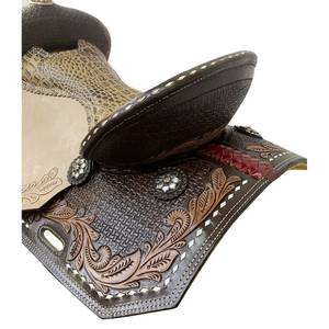 Selle de course western en cuir véritable, étriers en aluminium, taille 16 pouces, personnalisable, durable et confortable pour l'équitation - Vente chaude - Product Image 4
