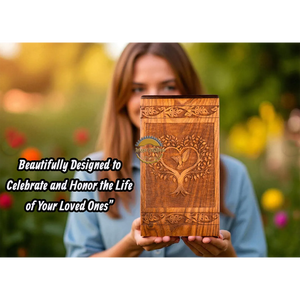 Urna Funeraria Artesanal de Madera Natural con Diseño de Árbol de la Vida y Pájaro, Caja para Cenizas con Resina Epoxi Azul, Recuerdo Conmemorativo Artístico de AYAANS - Product Image 4