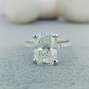 Anillo de bodas de oro sólido de 10K con salida de fábrica de joyería fina, anillos de diamantes cultivados en laboratorio ASCHER Cut VVS, joyería para mujer - Product Image 1