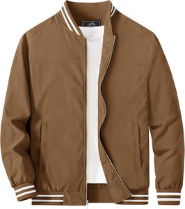 Unisex Brown Varsity <b>Jacket</b> V-neck Collar Zipper Closure Casual Windproof Polyester Winter Wear Hooded <b>Fleece</b> <b>Lining</b> Quick Dry - Product Image 4