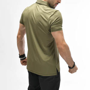 Polo d'été pour homme, col boutonné, manches côtelées, couleur unie, idéal pour l'entraînement – Vente en gros usine OEM à prix bas - Product Image 3