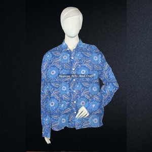 Camisa de Moda Boho para Mujer a Precios Accesibles, Camisa de Manga Larga con Estampado de Bloques, Camisa de Moda Gitana con Estampado de Bloques Hecho a Mano - Product Image 2