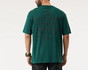 โรงงานผลิตเสื้อผ้าคุณภาพสูง OEM ผู้ผลิตเสื้อยืดโอเวอร์ไซส์ แขนปกติ ผ้าฝ้าย 100% หนา 240 GSM พิมพ์ลาย เสื้อยืดผู้ชายแบบถัก - Product Image 4