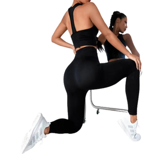 Ensemble de sport pour femme : Soutien-gorge de sport dos nu et leggings doux sans couture – Tenue de yoga et de fitness personnalisable - Product Image 5