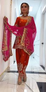 New Designer Women's Party Wear Polyester Embroidery Work Top Dupatta Set Salwar Kameez Set <b>Kurti</b> Pant Set Diwali Ready to Wear - Product Image 2