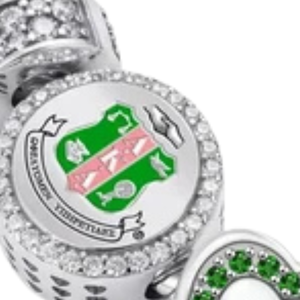   Pulsera con dijes para mujer, elegante, color rosa y verde, joyería de moda, accesorio de muñeca con estilo, regalo premium - Product Image 6