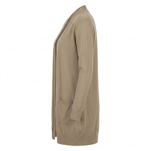 Women Long Sleeve Knitted <b>Cardigan</b> <b>With</b> <b>Pockets</b> Solid Color Casual Open Front Sweater Full Length Anti-Pilling Acrylic Material - Product Image 4