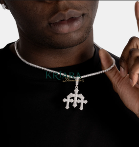 Unisex 925 <b>Silver</b> Rhodium Plated Lab Grown Diamond <b>Cross</b> <b>Pendant</b> Hiphop Style Everyday Wear - Product Image 2