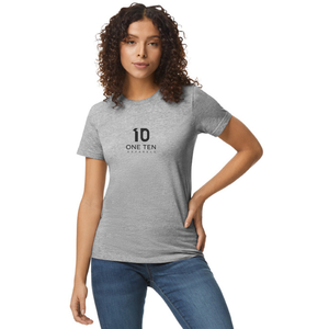 Camiseta de Mujer de Peso Medio en Color Gris, Algodón Suave, Manga Corta, Cómoda, Informal, Básica, de Primera Calidad - Product Image 1