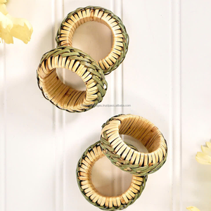Anillo de Servilleta de Bambú Estilo Bohemio, Hecho a Mano con Fibra Natural de Alta Calidad, Decoración de Mesa para Bodas, Venta al por Mayor, OEM, Regalo Sostenible - Product Image 4