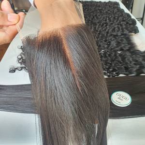 Extensiones de Cabello Humano de 16 Pulgadas, Cabello Virgen Vietnamita Liso, Super Doble Trama, con Cierre de Encaje HD - Product Image 1