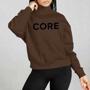 Modern womens high neck <b>sweatshirt</b> featuring a relaxed silhouette smooth fabric <b>long</b> sleeve and versatile casual styling comfort - Product Image 2