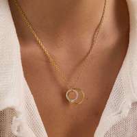 Collier avec pendentif en perle en acier inoxydable 316L, personnalisé, hypoallergénique, plaqué or 18 carats, cadeau pour elle, sans ternissement