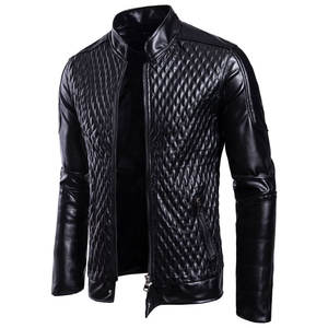 Nouvelle arrivée, veste bomber en cuir tendance pour l'hiver, veste en cuir pour motard avec fermeture éclair, veste en cuir pour pilote de moto pour hommes - Product Image 1