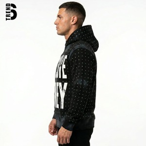 Sudadera con Capucha Personalizada para Hombre, Negra, Gruesa, 450GSM, con Pedrería, Diseño Gráfico 'Girls Love Money', Estilo Urbano Y2K, Corte Holgado - Product Image 2