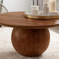 Table basse en bois massif finition mate couleur miel pour salon, table centrale élégante, mobilier moderne pour la maison, décoration d'appoint