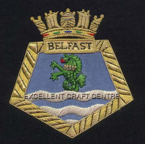 Écusson brodé personnalisé BELFAST avec motif Aigle Couronné, à coudre en dentelle, en tissu, avec épingle de sûreté pour vêtement, style circulaire - Product Image 1