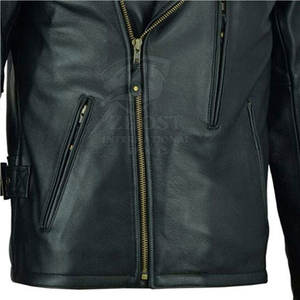 Veste en cuir pour homme, design personnalisé, couleur unie, vente chaude, streetwear, veste en cuir pour homme en promotion - Product Image 6