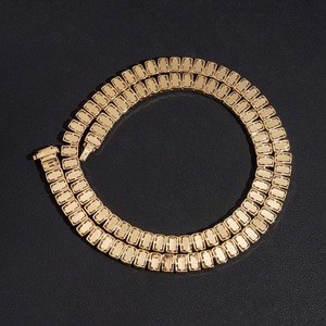 Luxury 925 Sterling <b>Silver</b> Gold/<b>Silver</b> Plated Disc Chain Necklace Prong Set Moissanite Links Hip Hop Jewellery Statement Iced - Product Image 3