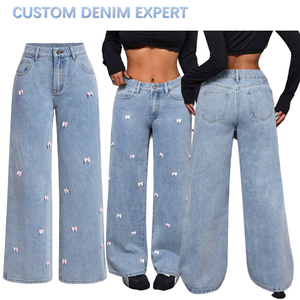 Jeans Baggy en Denim pour Femmes – Vente en Gros – Coupe Ample Taille Haute Jambe Large – Style Boyfriend Y2K - Product Image 1