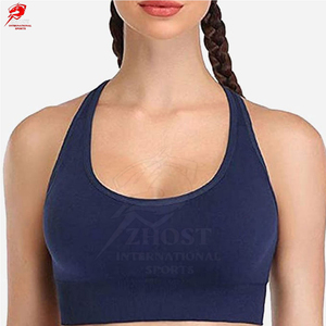 High Support Seamless <b>Racerback</b> Sports <b>Bra</b> Breathable Quick Dry Nylon Plus Size Workout Fitness Yoga <b>Bra</b> Removable Pads U-Neck - Product Image 6