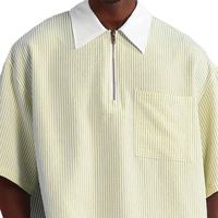 Chemise en molleton zippée pour homme de haute qualité, manches courtes, couleurs personnalisées, logo, douce, lisse, confortable, respirante, streetwear