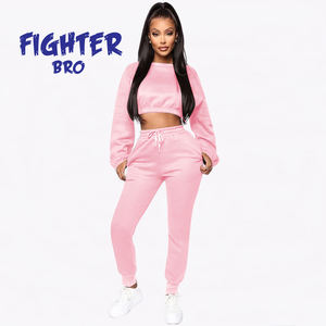 Survêtement en coton pour femmes, taille personnalisée, design confortable, streetwear, logo personnalisé, fabrication OEM, marque privée, prêt à l'emploi - Product Image 1