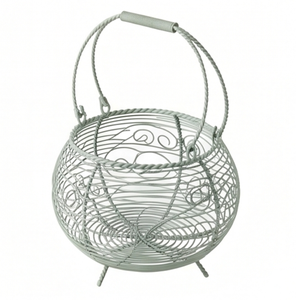 Cesta de Almacenamiento de Alambre Metálico de Alta Calidad con Asa, Forma Circular, Estilo Nórdico, Decoración para el Hogar, para Organización y Almacenamiento - Product Image 1