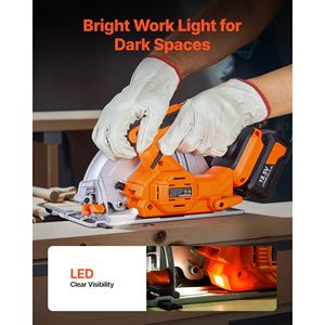 Sega Circolare a Batteria con Luce LED, Lama da 7-1/4 Pollici, Velocità 5000 RPM, Capacità di Inclinazione 0-45 Gradi, Motore Brushless - Product Image 2