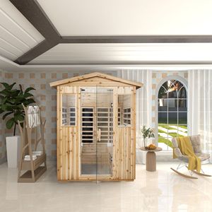 ห้องซาวน่ากลางแจ้งสี่คนเฟอร์เก่าพร้อมเทคโนโลยีอินฟราเรดไกล - Product Image 4