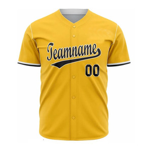 Uniforme de Béisbol Amarillo para Hombre, Conjunto de Jersey de Manga Corta y Pantalones, Cuello en V, Corte Regular, Transpirable, para Todas las Temporadas - Product Image 4