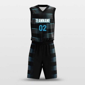 Ensemble d'uniformes de basketball réversibles personnalisés pour garçons et hommes, grandes tailles, noir et jaune, respirant, antibactérien, séchage rapide, maillot et short - Product Image 1