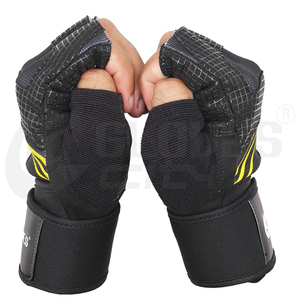Custom Black Leather Half-Finger <b>Weight</b> Lifting Gloves with Adjustable Wrist Strap and Breathable Design From GLOVES City 2026 - Product Image 6