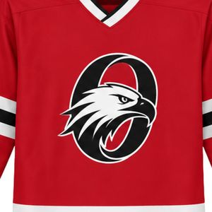 Ensemble de hockey sur glace rouge et blanc, maillot et short sublimés, uniforme d'équipe sportive, vêtements d'entraînement à manches longues, vêtements de compétition, hockey - Product Image 5