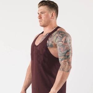 Camiseta de Tirantes Personalizada para Hombre HH-TG-0017, para Gimnasio, Fitness, Culturismo, Secado Rápido, Cuello Redondo, Poliéster/Algodón, 3D - Product Image 2