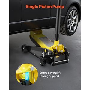 Martinetto idraulico da officina in acciaio resistente da 3 tonnellate, a pistone singolo, con pompa a sollevamento rapido, a basso profilo, per sollevamento veicoli - Product Image 5