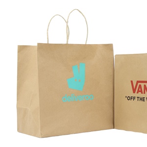 Vente chaude Usine directe 60/80/90/100/120gsm Large Fond Brun À Emporter Shopping Sacs En Papier Kraft avec Votre Propre Logo - Product Image 4