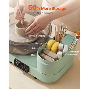 Tourne-disque électrique de table 14'' 11'' pour adultes, 450W, 30-300 tr/min, vitesse réglable pour l'artisanat de la poterie - Product Image 6