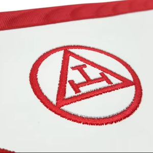 Captain Royal Arch Chapter apron red <b>machine</b> embroidery masonic apron fraternal regalia ceremonial apron - Product Image 3