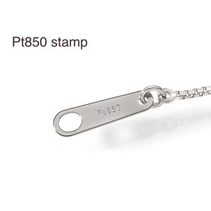 Cadena de plata platino Pt850 brillante tipo caja, joyería de lujo japonesa al por mayor, cadena larga unisex premium sin chapar, venta a granel. - Product Image 4