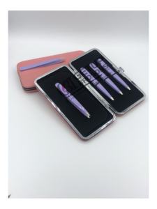 Pince à épiler professionnelle GETUP BROSONS IMPEX en acier inoxydable pour extensions de cils, à pointe fine, revêtement poudré violet, logo personnalisé - Product Image 2