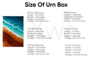 Handcrafted Rosewood Urn <b>Box</b> Blue Resin Remembrance <b>Keepsake</b> for human ashes medium size 9x5.5 urn <b>box</b> - Product Image 3