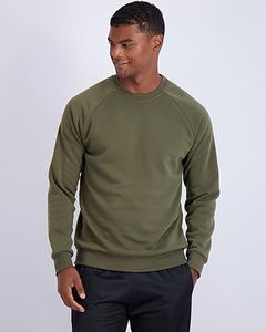 Sweat-shirt à col rond pour homme, doublure en polaire douce pour l'hiver, pull sportif uni, coupe-vent, respirant, coton et bambou écologiques - Product Image 4