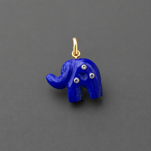 Natural Blue Opal Elephant Pendant Rose Gold Plated Hand Carved Gemstone <b>Animal</b> Charm Healing <b>Crystal</b> Totem Necklace - Product Image 1