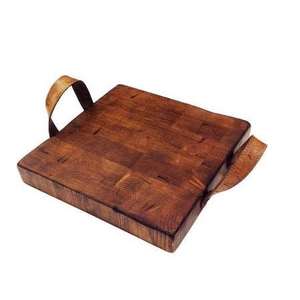 Tabla de Cortar Rústica de Madera con Asas de Cuero para Frutas, Verduras y Carne, Tabla Moderna para Cortar y Servir Charcutería, Accesorios de Cocina - Product Image 1