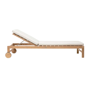 Chaise longue de loisirs avec coussin, inclinable manuellement, pour l'extérieur, mobilier minimaliste pour patio et bord de piscine - Product Image 1