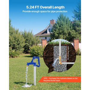 Grifo Exterior Anticongelante de 1.6m (5.24 pies) con Profundidad de Entierro de 36 Pulgadas, Conexión de Tubería NPT de 3/4'', Acoplamiento de Manguera NH de 3/4'' para Grifos de Lavadero de Jardín - Product Image 6