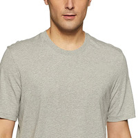 Herenshirt grijs, korte mouwen, regular fit, O-hals, casual stijl, gebreide jersey stof, 100% katoen, effen kleur, effen design